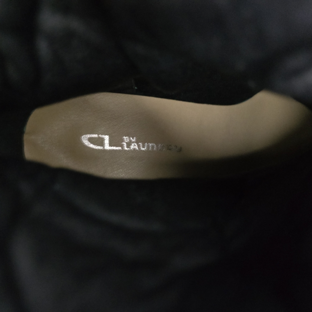 CL BY LAUNDRY Slouchy Block Heel Kalie Bootie Black Microsuede Womens Size 10 - Picture 11 of 12